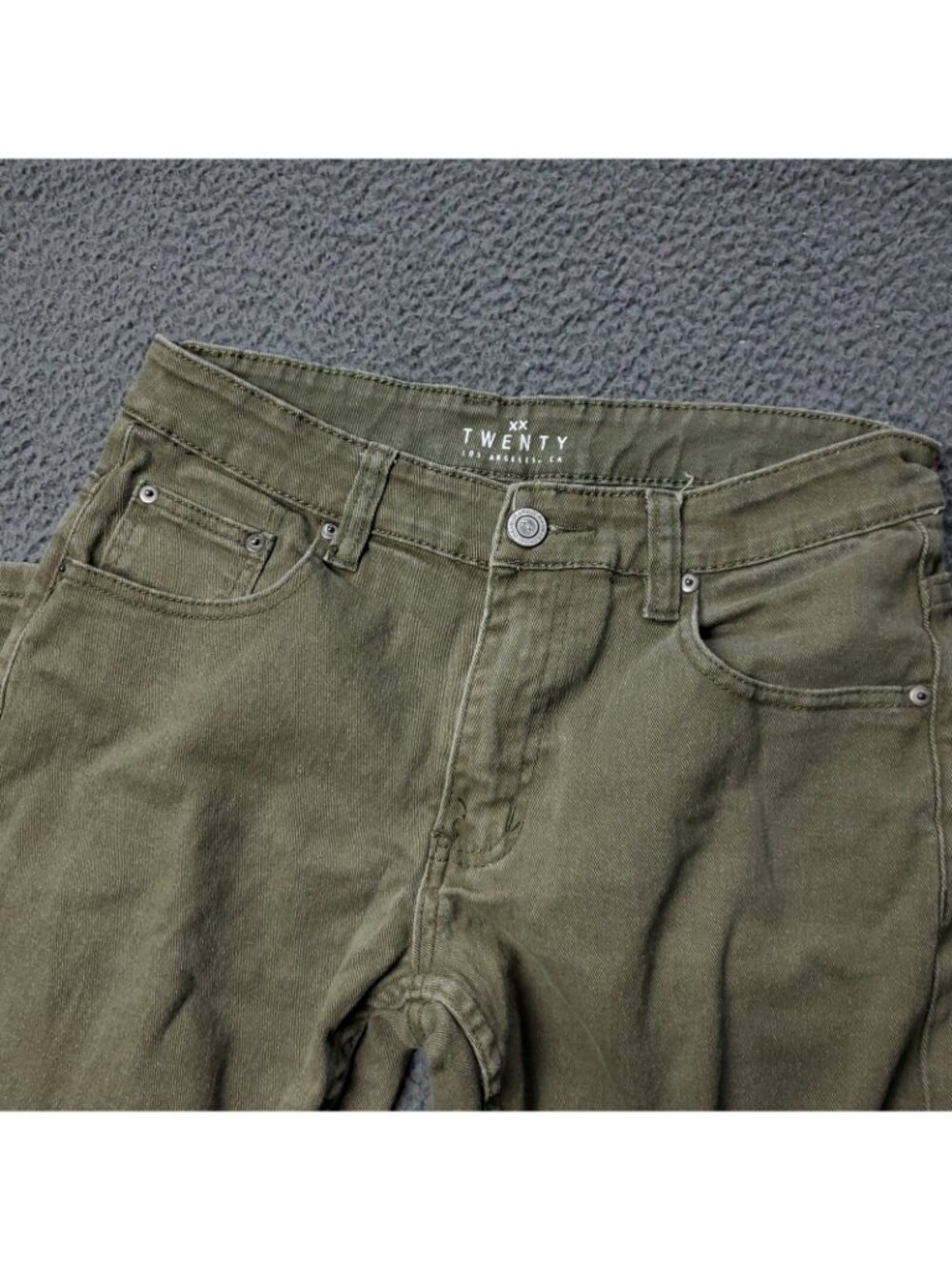 XX Twenty Jeans Mens 32x30 Cotton Spandex Denim Khaki Green Pants Casual Adult - Picture 8 of 13